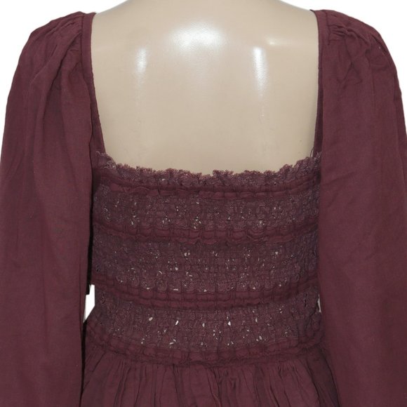 Free People FP One Rory Top Plum Jam Square Neck New XS - Picture 7 of 7